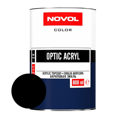 АКРИЛОВАЯ ЭМАЛЬ NOVOL OPTIC ACRYL 601 Черная 0,8 л.