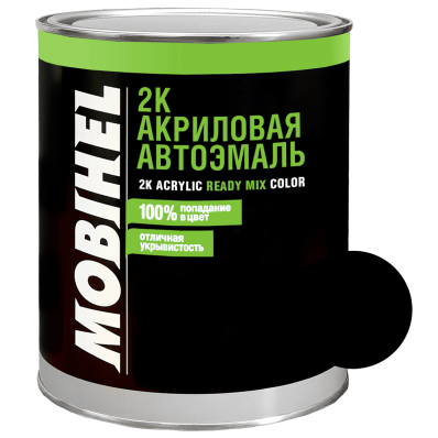 Автоэмаль акриловая 2К MOBIHEL 601 Черная 0,75