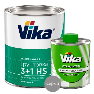 Комплект Грунт Vika 2К HS 3+1 серый 1кг с отвердителем 0,2